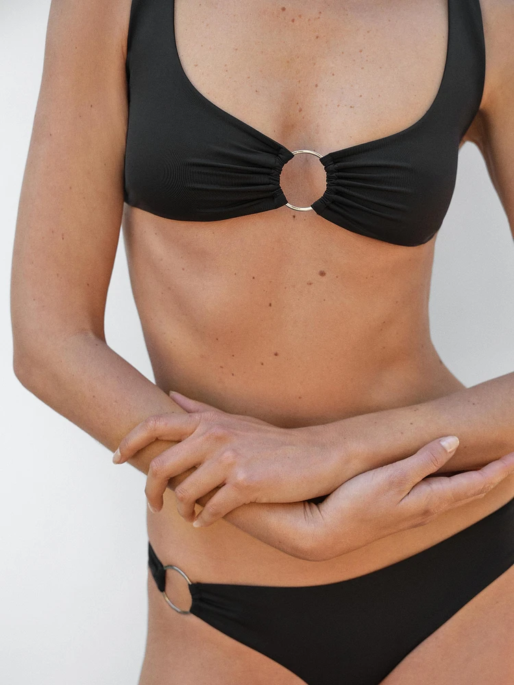 Bikini top with ring detail