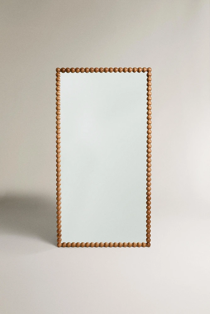 GRAND MIROIR MURAL RECTANGULAIRE CADRE BOIS
