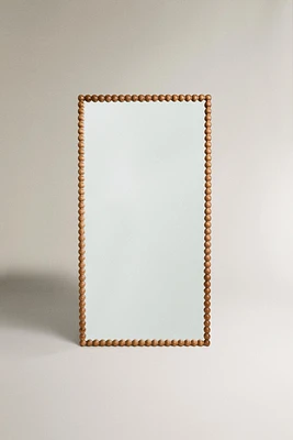 LARGE RECTANGULAR FULL LENGTH MIRROR WITH WOODEN FRAME