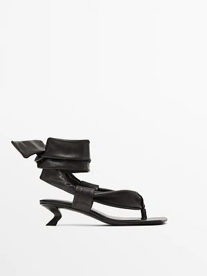 Leather high-heel sandals with tie detail - Limited Edition