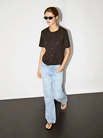 Oversized T-shirt with eyelets