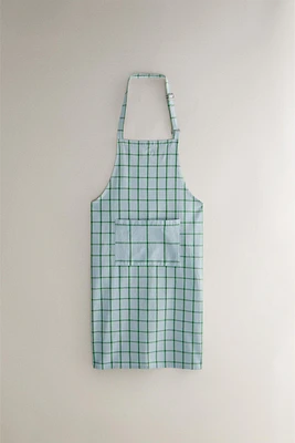 COTTON CHECKED KITCHEN APRON