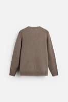 TEXTURED WOOL BLEND SWEATER