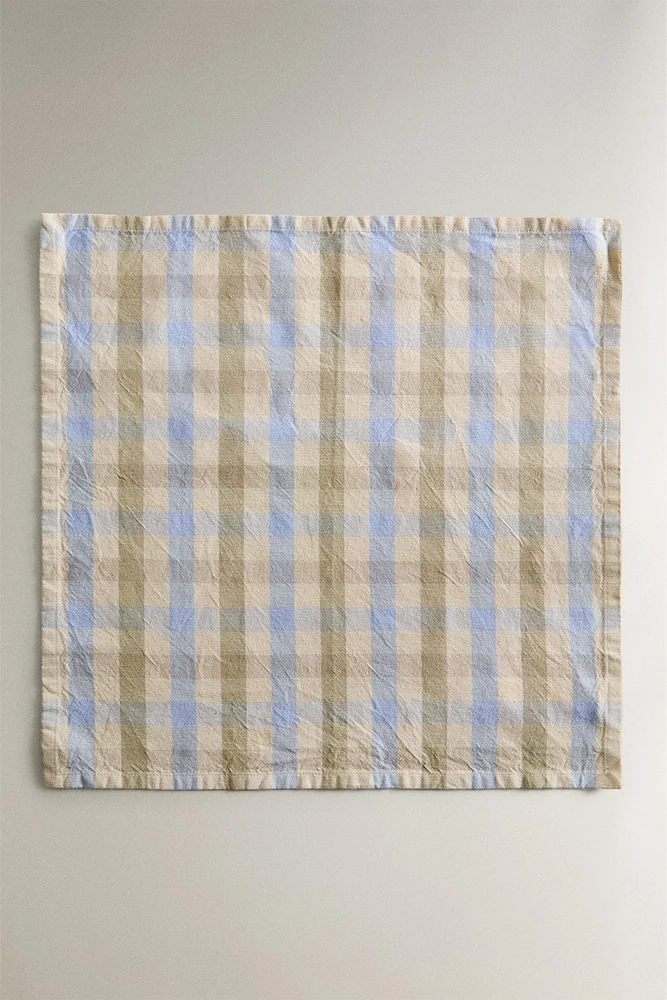 PLAID DYED THREAD NAPKINS (SET OF 2)