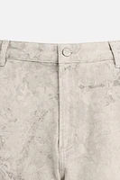 WASHED ABSTRACT PRINT SHORTS