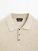 100% linen knit polo shirt