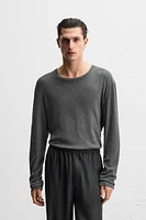 LONG SLEEVE CREPE T-SHIRT