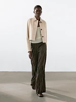Cropped nappa leather jacket