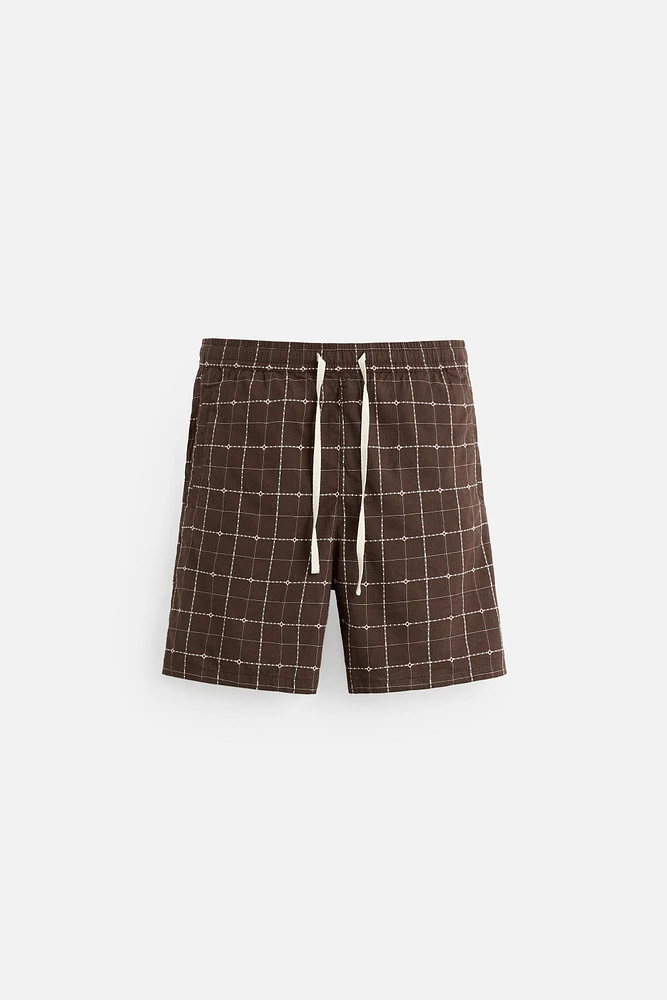 BERMUDA JACQUARD À CARREAUX