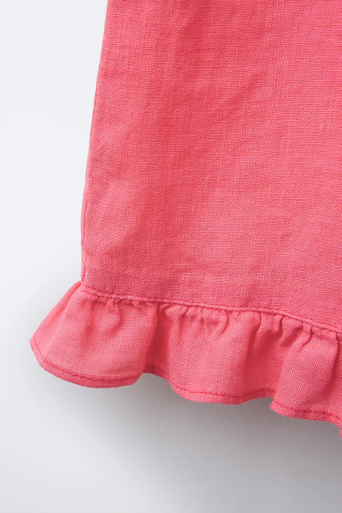 100% LINEN RUFFLED CULOTTES