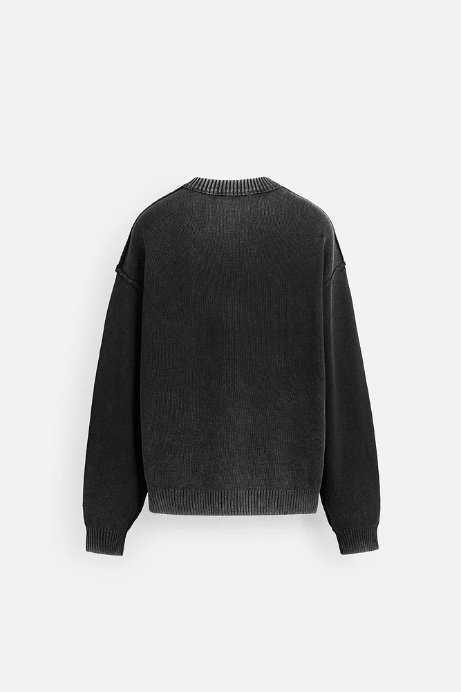 WASHED REVERSE EFFECT SWEATER