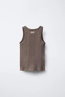 RIBBED LABEL TANK