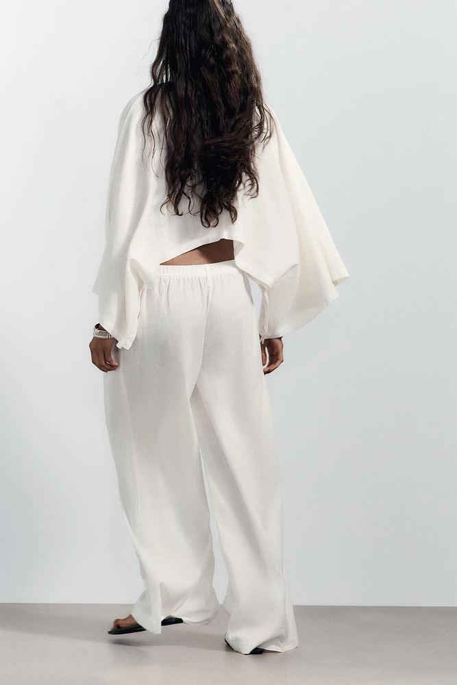 PANTALON PALAZZO EN LIN