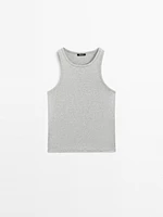 Round neck top with shimmery detail