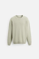 TEXTURED COTTON SWEATER