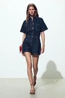COMBINAISON COURTE EN DENIM Z1975 À MANCHES COURTES
