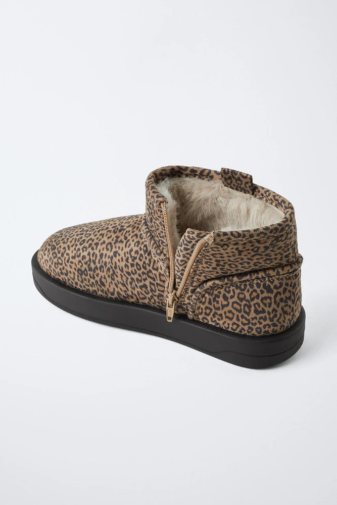 ANIMAL PRINT LOW ANKLE BOOT