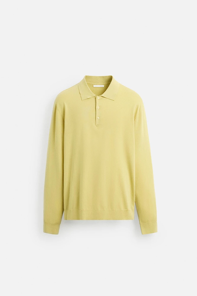 KNIT COTTON - LYOCELL POLO SHIRT