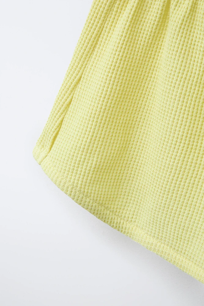 ENSEMBLE T-SHIRT ET BERMUDA GAUFRÉ