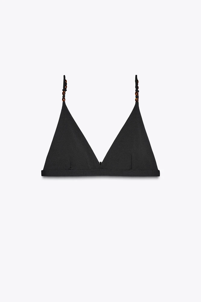 KNOTTED BEAD BIKINI TOP