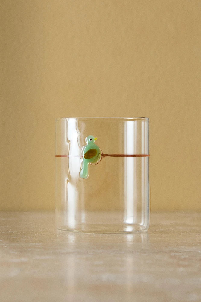 BOROSILICATE GLASS BIRD TUMBLER