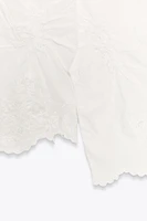ZW COLLECTION RUCHED EMBROIDERED BLOUSE