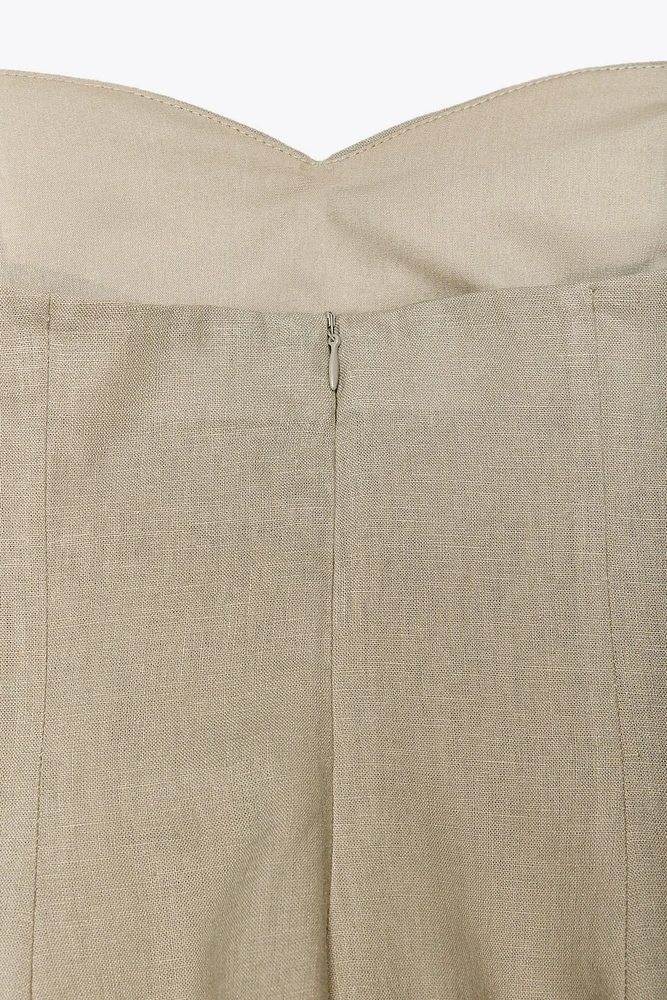 STRAPLESS LINEN TOP