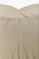 STRAPLESS LINEN TOP