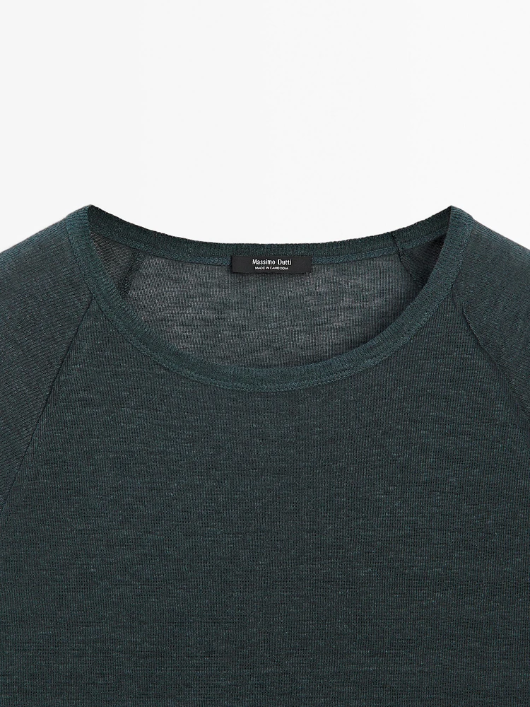100% linen lightweight ribbed T-shirt