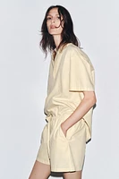 TOPSTITCHED POPLIN SHIRT