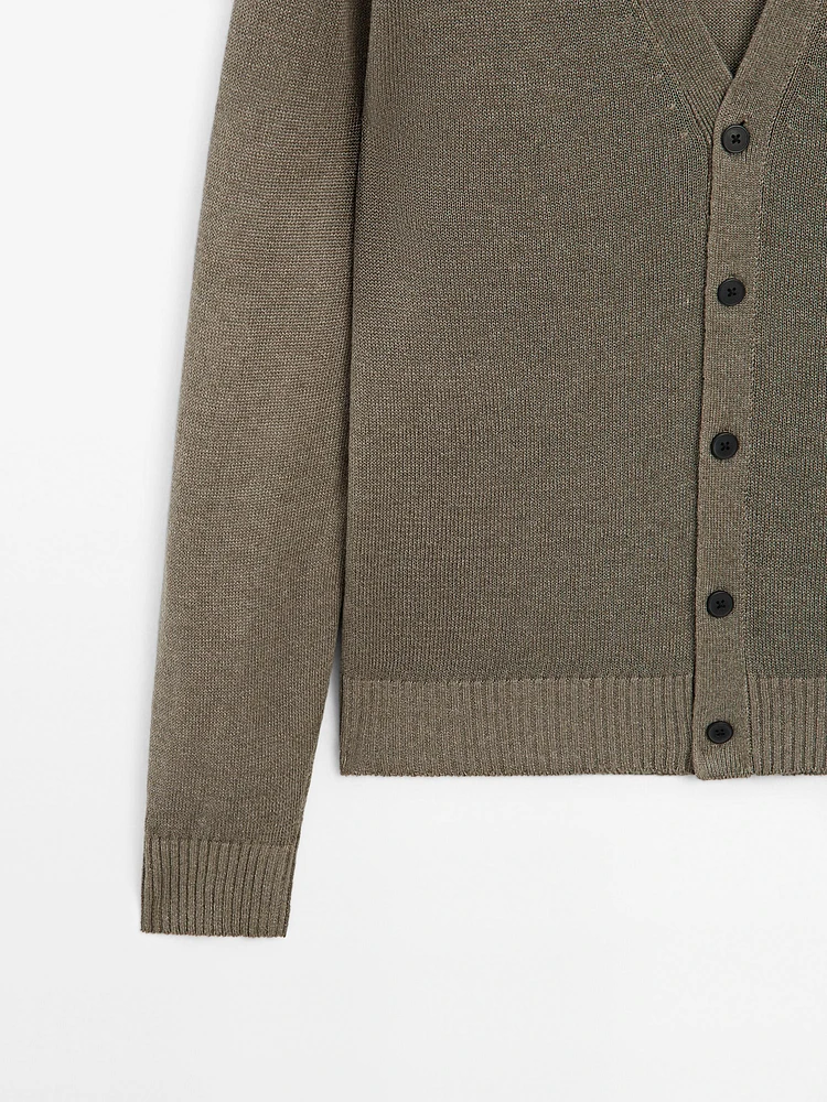 Cardigan en lin mélangé