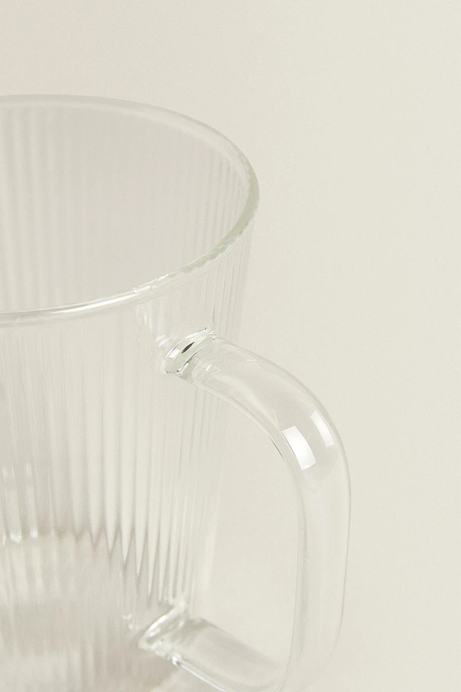 BOROSILICATE GLASS MUG WITH LINES