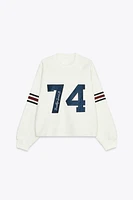 NUMBER STRIPE SWEATSHIRT