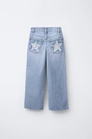 STAR PATCH WIDE LEG JEANS