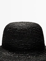Raffia hat with bow