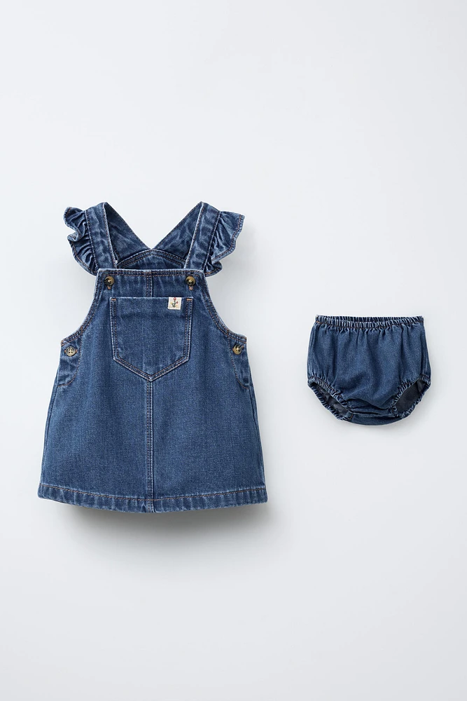 ENSEMBLE ROBE-SALOPETTE ET CULOTTE EN DENIM