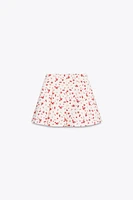 FLORAL BOX PLEAT MINI SKIRT