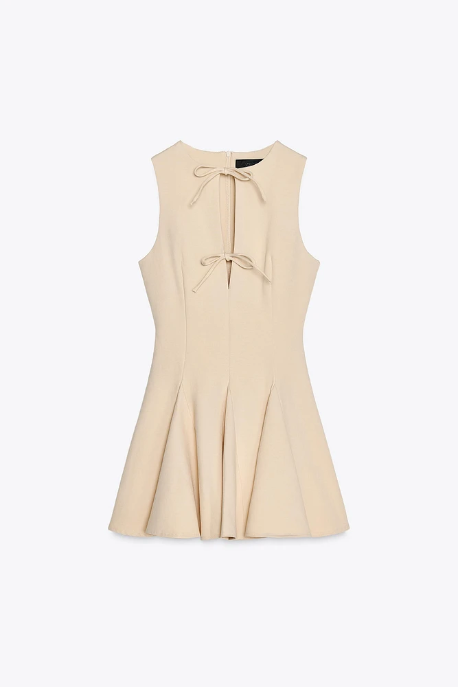 GODET BOW SHORT DRESS