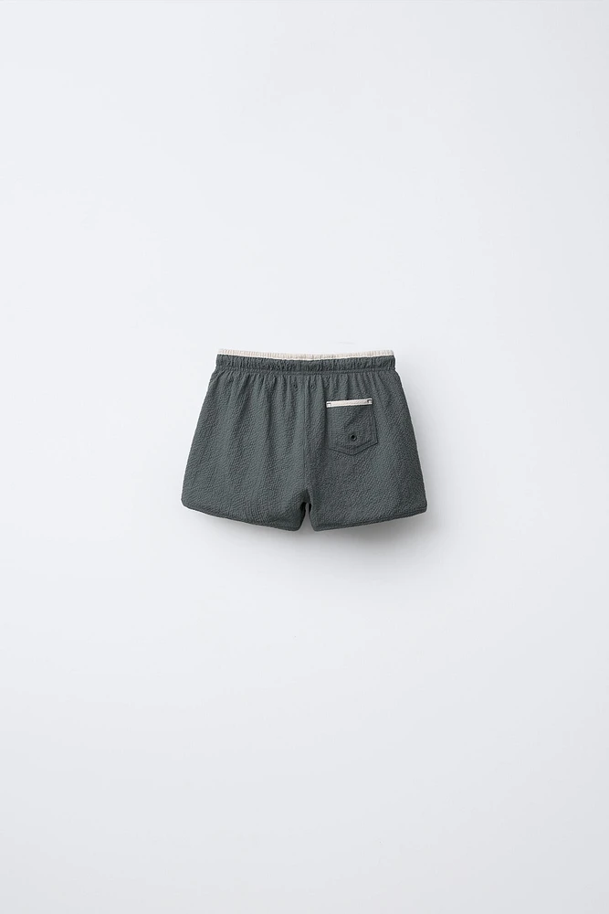 2-6 YEARS/TEXTURED SWIM SHORTS