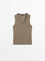 Cotton blend round neck T-shirt