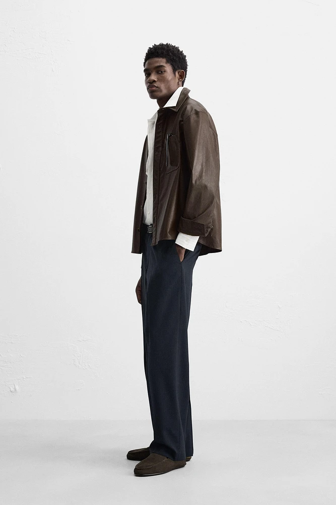 LEATHER OVERSHIRT