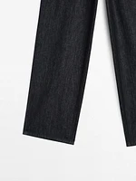 Wide leg denim trousers