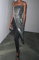 TOP ASYMÉTRIQUE À SEQUINS