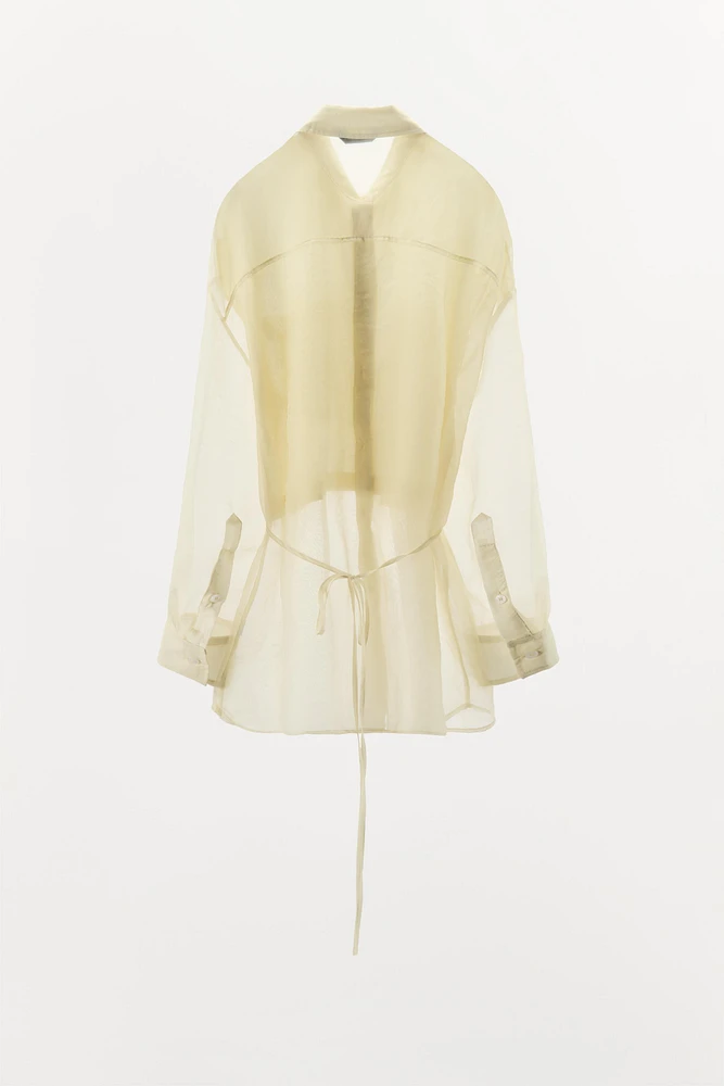 ORGANZA COMBINATION OVERSIZED SHIRT