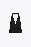 RUFFLED HALTER TOP
