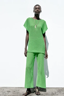 WIDE LEG KNIT PANTS