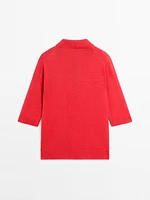 Pull en maille oversize à col polo