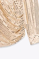 SEQUIN WRAP BLOUSE