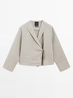 Kimono lin imprimé carreaux