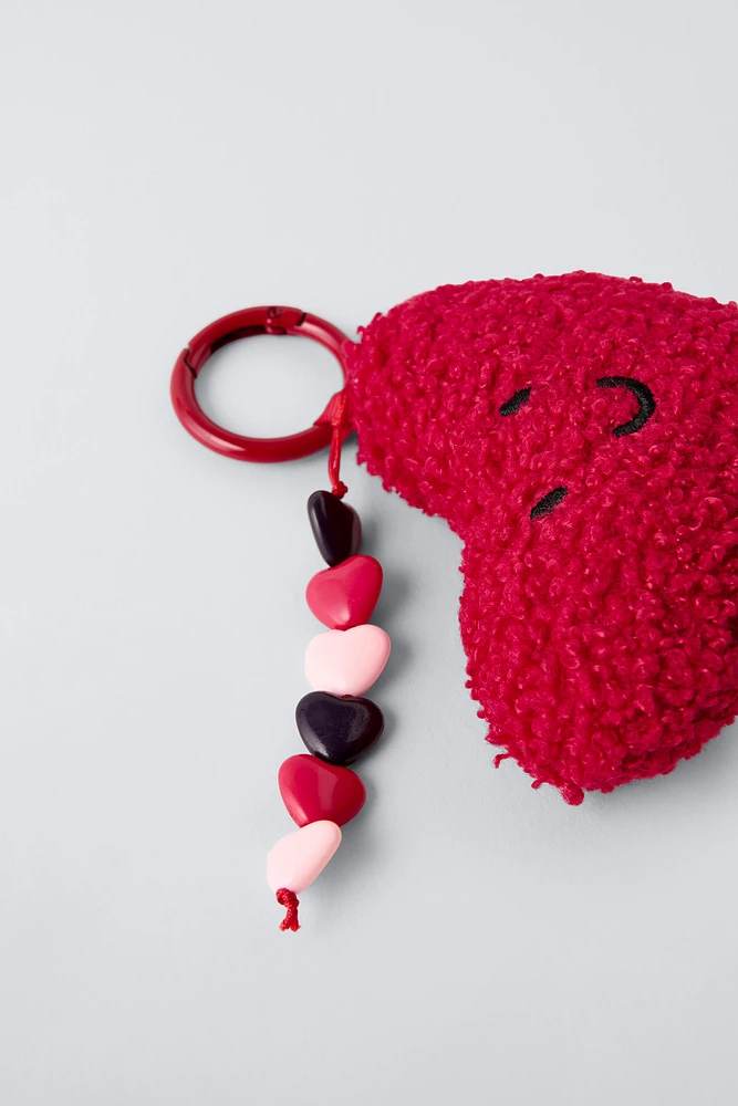 FLEECE HEART KEYCHAIN